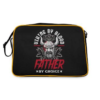 Viking by Blood, Father by Choice Father's Day - Retro Tasche - Schwarz/Gold - Hinten