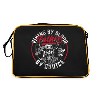 Viking by Blood, Father by Choice Father's Day - Retro Tasche - Schwarz/Gold - Hinten