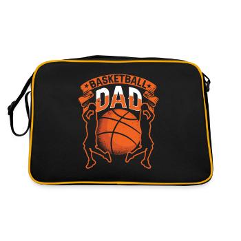 Basketball Vater Team Basketballspieler Trainer - Retro Tasche - Schwarz/Gold - Hinten
