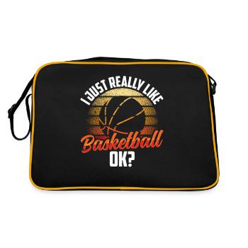J’aime beaucoup le basket, les joueurs de basket - Sac Retro - noir/or - Dos