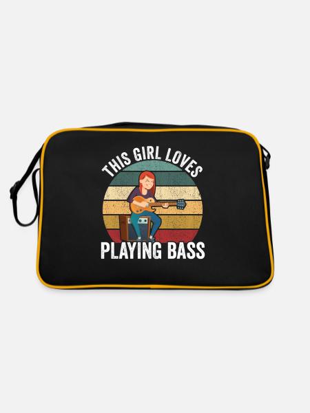 Cette fille adore jouer du bassiste - Sac Retro - noir/or - Dos