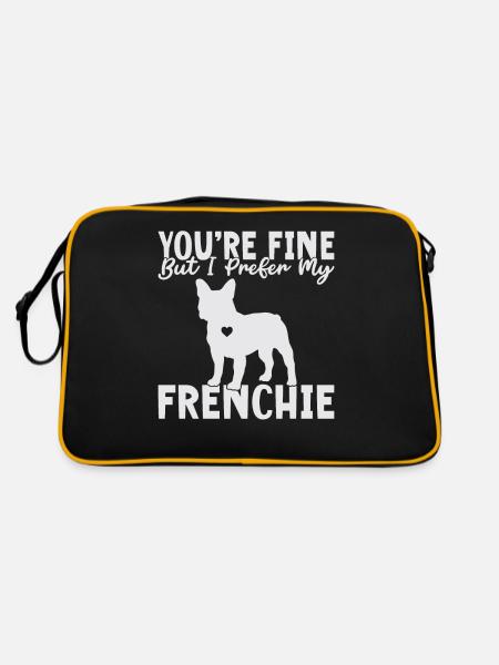 Cadeaux de bouledogue français - Sac Retro - noir/or - Dos