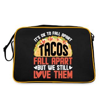 It's Ok To Fall Apart, Tacos Fall Apart 2 - Retro Bag - black/gold - Back