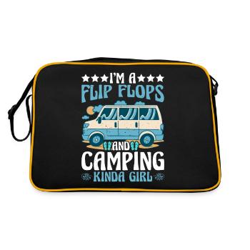 Je suis une fille de Flip Flops et de Camping - Sac Retro - noir/or - Dos