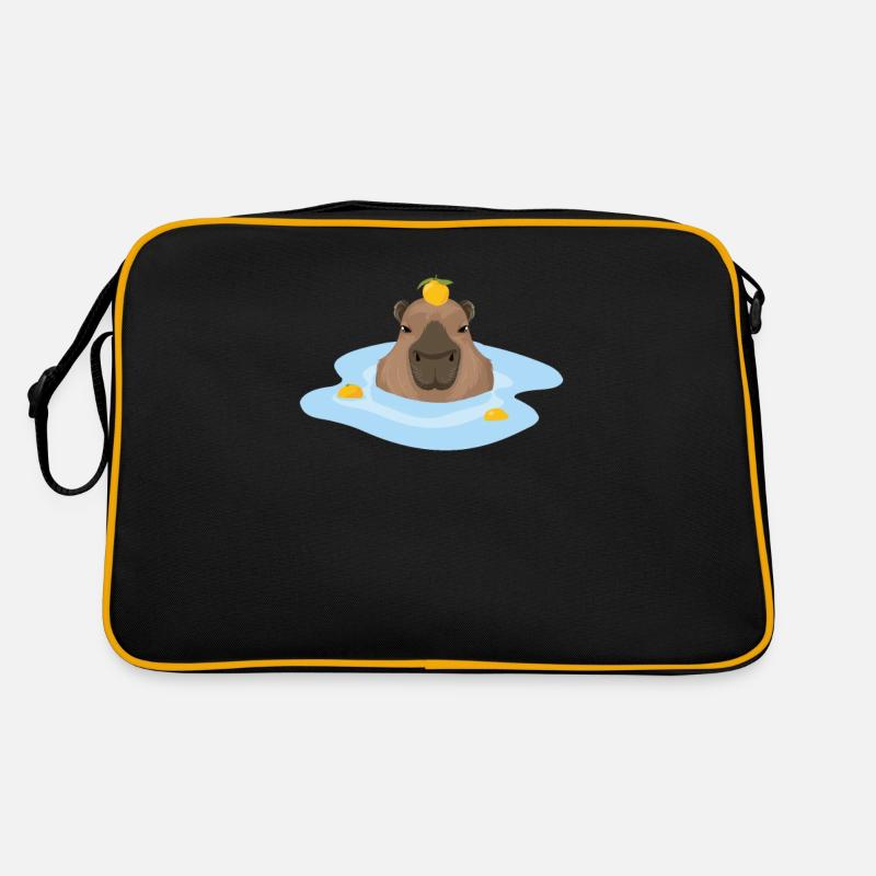 Capybara Gift Idea Meme Capybara Capybara - Retro Bag - black/gold
