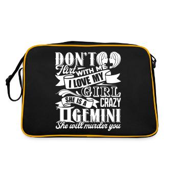 Gemini My Girl Is A Crazy Gemini - Retro Bag - black/gold - Back
