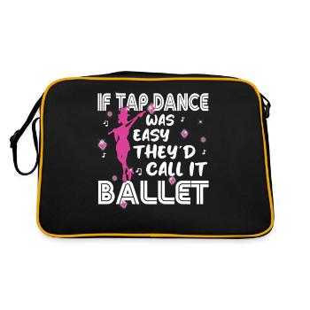 Tap Dance - Clogging Dance - Funny Tap Dancing - Retro Tasche - Schwarz/Gold - Hinten