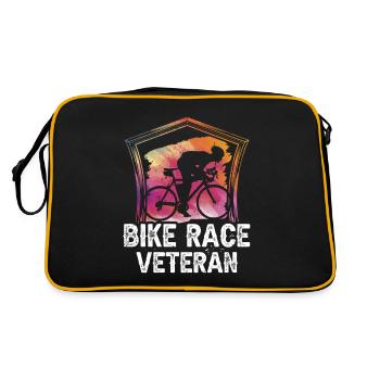 Cycling Race Veteran Cyclist Race Bicycle - Retro Bag - black/gold - Back