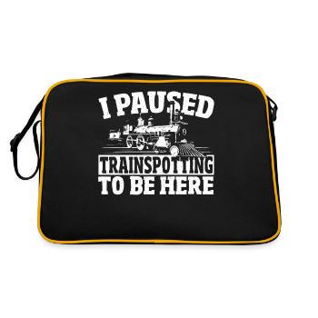 I Paused Trainspotting To Be Here Trainspotter - Retro Bag - black/gold - Back