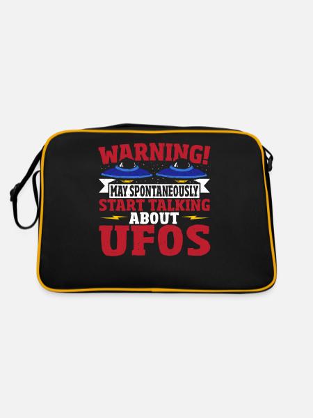 Warning! May Spontaneously Start Talking About - Retro Bag - black/gold - Back