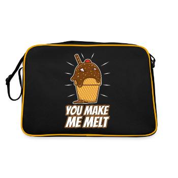 You make me melt, Eiscreme - Retro Tasche - Schwarz/Gold - Hinten