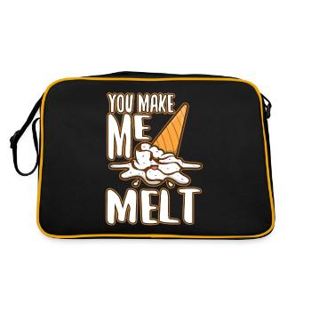 You make me melt, Eiscreme - Retro Tasche - Schwarz/Gold - Hinten
