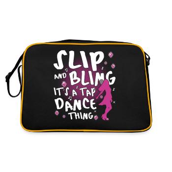 Tap Dance Queen - Funny Tap Dancing - Retro Tasche - Schwarz/Gold - Hinten