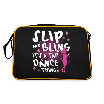 Tap Dance Queen - Funny Tap Dancing - Retro Tasche - Schwarz/Gold - Hinten