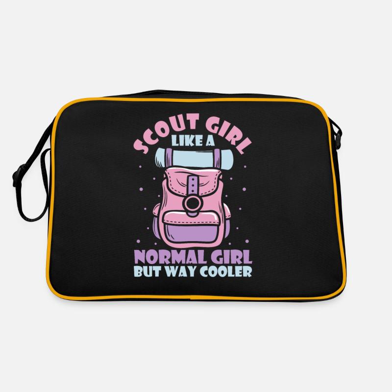 Pfadfinder Mädchen - Retro Tasche - Schwarz/Gold