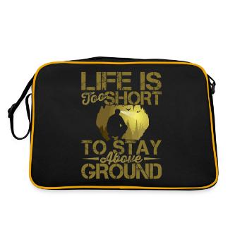 Cave exploration caving diving - Retro Bag - black/gold - Back