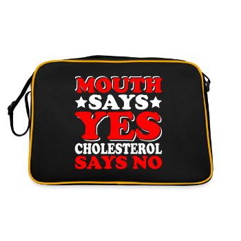 Mouth Says Yes, Cholesterol Says No 2 - Retro Tasche - Schwarz/Gold - Hinten