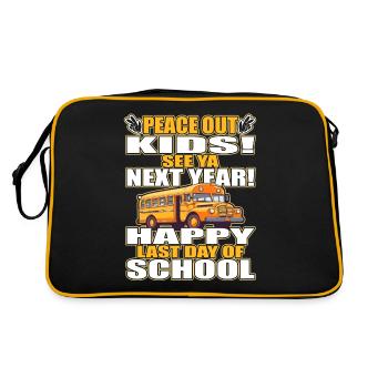 Schulbuswärter - Schulbusfahrer - Retro Tasche - Schwarz/Gold - Hinten