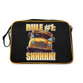 Schulbuswärter - Schulbusfahrer - Retro Tasche - Schwarz/Gold - Hinten