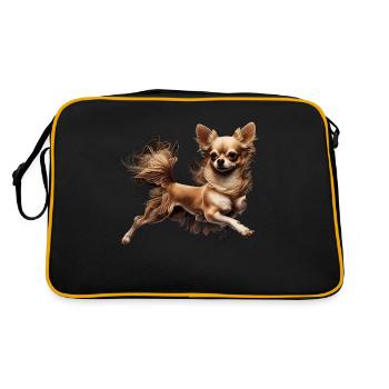 Chihuahua | Ballerina | Ballet | Dance | Dancing | - Retro Tasche - Schwarz/Gold - Hinten