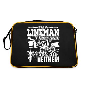 Lineman Lineman I Fear God And My Wife - Retro Bag - black/gold - Back