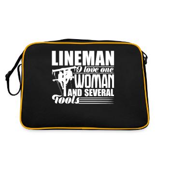 Lineman Lineman Loves One Woman And Several Tools - Retro Bag - black/gold - Back