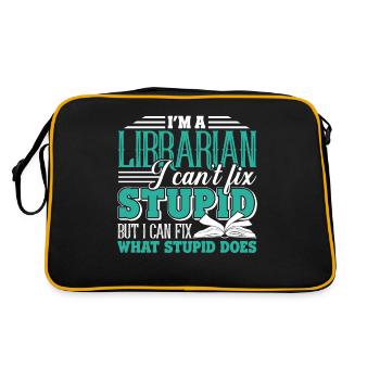 Librarian Librarian Can't Fix Stupid - Retro Bag - black/gold - Back