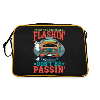 When The Lights Are Flashin' Don't Be Passin' - Retro Tasche - Schwarz/Gold - Hinten