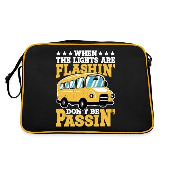 When The Lights Are Flashin' Don't Be Passin' 2 - Retro Tasche - Schwarz/Gold - Hinten