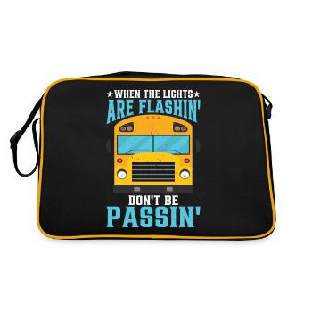 When The Lights Are Flashin' Don't Be Passin' 3 - Retro Tasche - Schwarz/Gold - Hinten