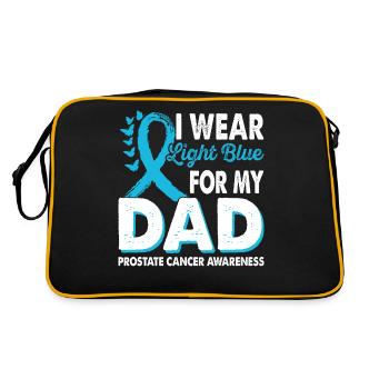 Wear light blue for Month of Consciousness - Retro Bag - black/gold - Back