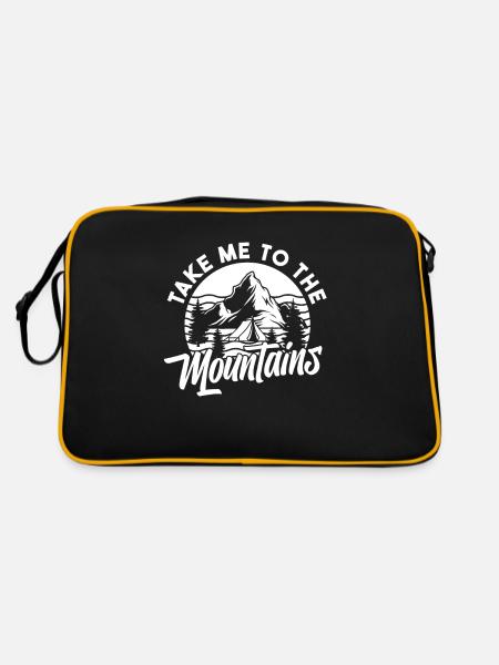 Pfadfinder Berg Take Me To The Mountains - Retro Tasche - Schwarz/Gold - Hinten