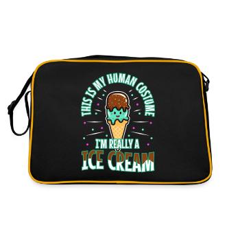 This is my human costume i'm really a ice cream - Retro Tasche - Schwarz/Gold - Hinten