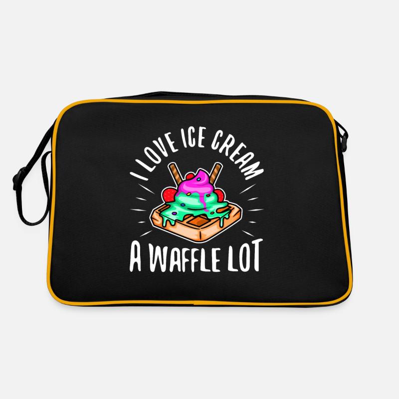 J’aime la crème glacée beaucoup gaufre Sac Retro