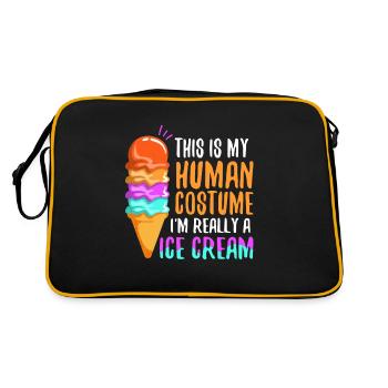 This is my human costume i'm really a ice cream - Retro Tasche - Schwarz/Gold - Hinten