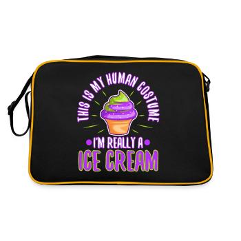 This is my human costume i'm really a ice cream - Retro Tasche - Schwarz/Gold - Hinten