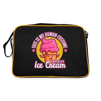 This is my human costume i'm really a ice cream - Retro Tasche - Schwarz/Gold - Hinten