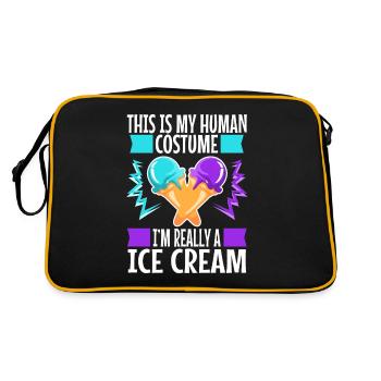 This is my human costume i'm really a ice cream - Retro Tasche - Schwarz/Gold - Hinten