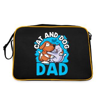 Chat et chien Papa Chats Amoureux Chiens - Sac Retro - noir/or - Dos