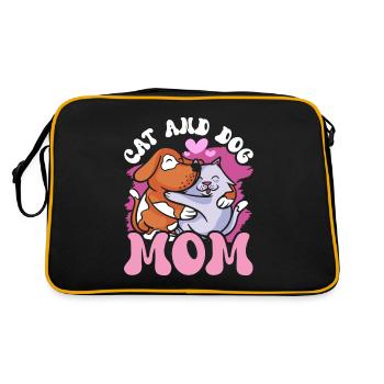 Chat et chien Maman Chiens Amoureux Chats - Sac Retro - noir/or - Dos