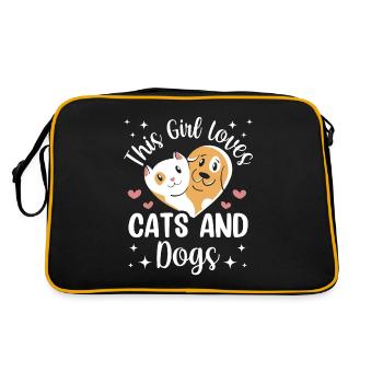 Cette fille aime les chats et les chiens Chien Chat - Sac Retro - noir/or - Dos