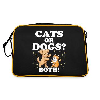 Chats ou chiens les deux amoureux Chien Chat - Sac Retro - noir/or - Dos