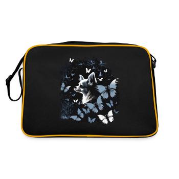 Chihuahua | Chien mignon | Papillon | - Sac Retro - noir/or - Dos