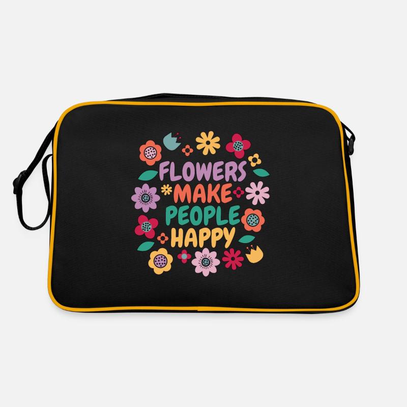 Les fleurs de fleuriste rendent les gens heureux bouquet fleuristes Sac Retro