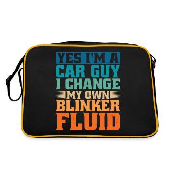 Yes I'm A Car Guy, I Change My Own Blinker Fluid - Retro Tasche - Schwarz/Gold - Hinten