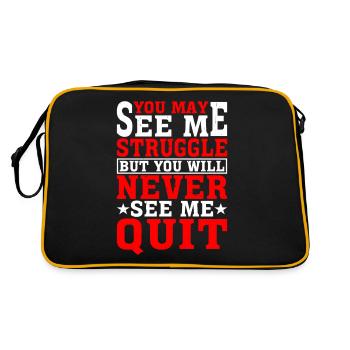 Tu me vois lutter Tu ne me verras jamais abandonner - Sac Retro - noir/or - Dos