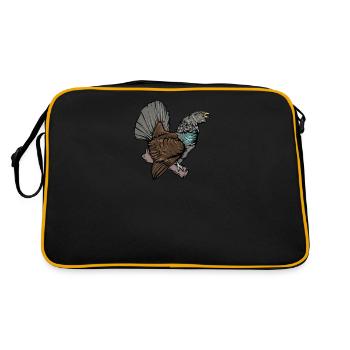 Capercaillie I Poulet Motif de grand tétras pour chasseur - Sac Retro - noir/or - Dos