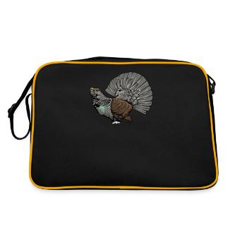 Capercaillie I Poulet Motif de grand tétras pour chasseur - Sac Retro - noir/or - Dos