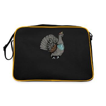 Capercaillie I Poulet Motif de grand tétras pour chasseur - Sac Retro - noir/or - Dos