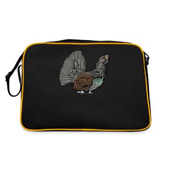Capercaillie I Poulet Motif de grand tétras pour chasseur - Sac Retro - noir/or - Dos